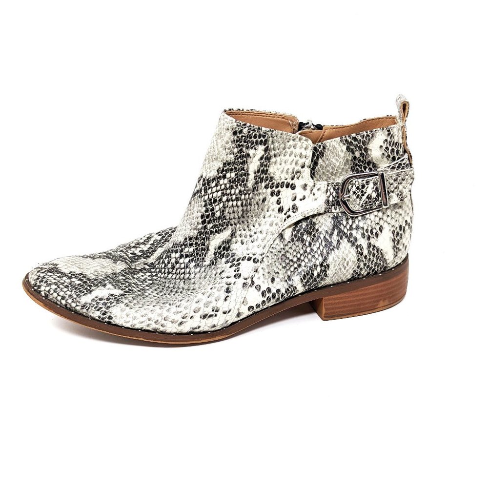 Steven by Steve Madden Womens 11 Chavi Snake Leather Studded Ankle Booties Zip